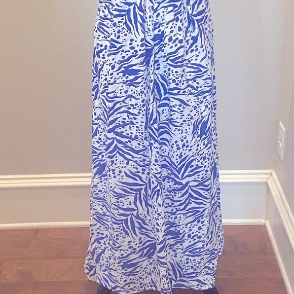 Sincerely Jules Blue White Print Razor Back Maxi Dress S NWT - Picture 6 of 6